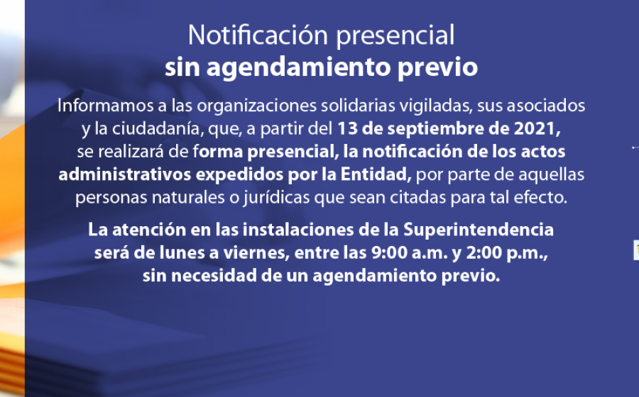 Notificación presencial sin agendamiento previo