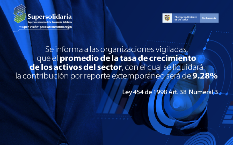 Supersolidaria fija promedio tasa crecimiento activos del sector