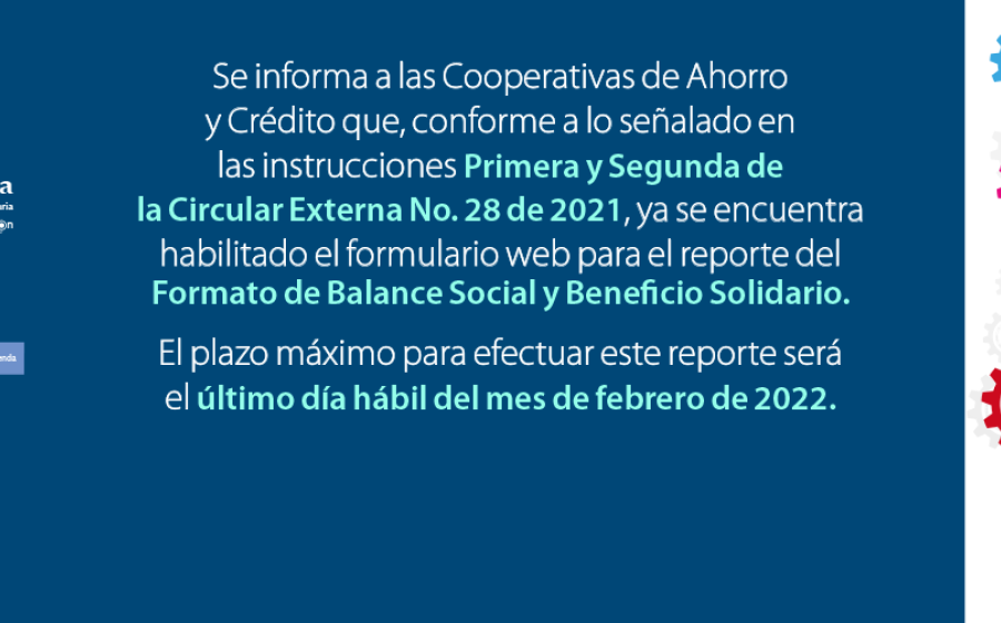 Habilitado el formulario web para el reporte del Formato de Balance Social y Beneficio Solidario.