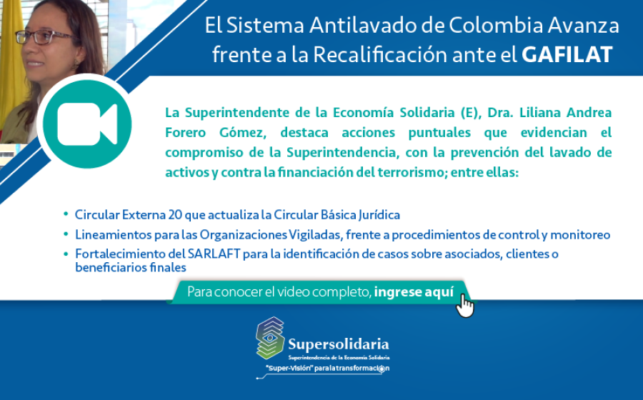 Sistema Antilavado Colombia Avanza frente Recalificación GAFILAT