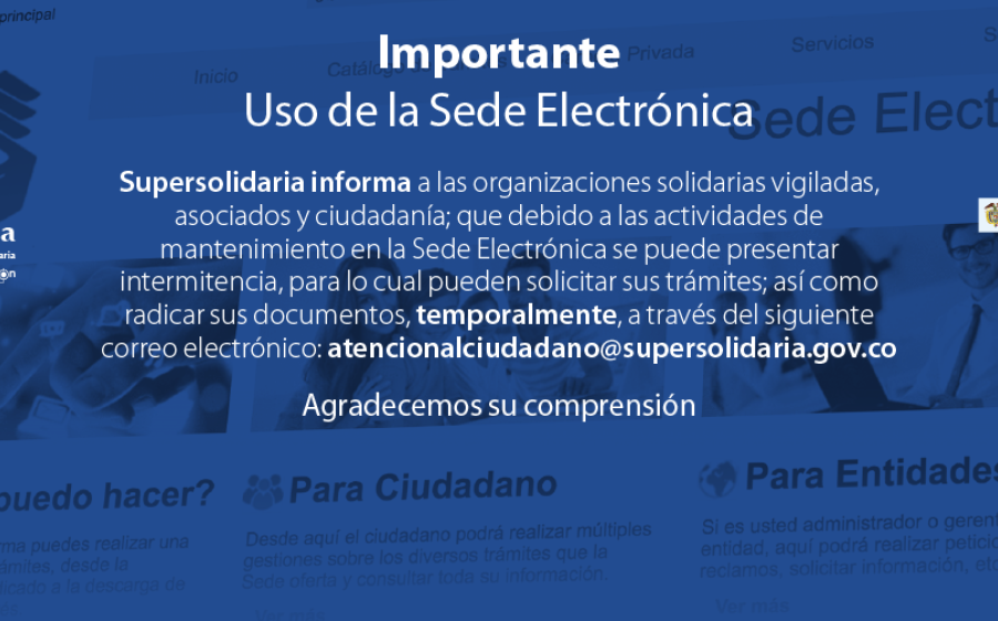 Intermitencia por actividades de mantenimiento en la sede electrónica