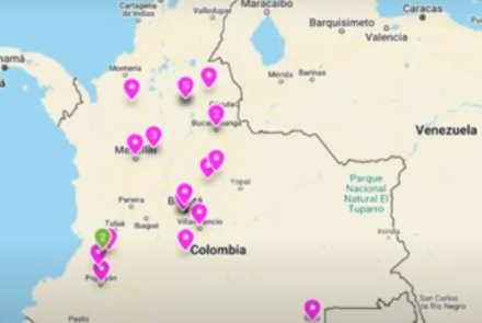 Fondo mapa de colombia del evento de juvetudes